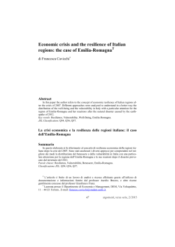 Economic crisis and the resilience of Italian regions: the case of