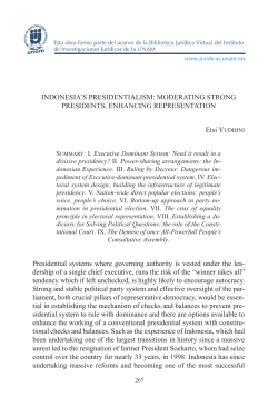INDONESIA`S PRESIDENTIALISM: MODERATING