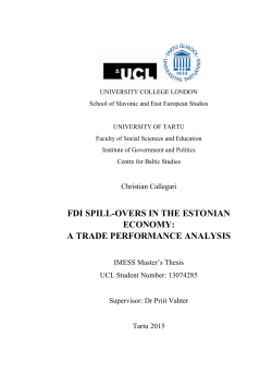 FDI SPILL-OVERS IN THE ESTONIAN ECONOMY: A TRADE