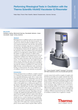 Performing Tests in Oscillation with the HAAKE Viscotester iQ