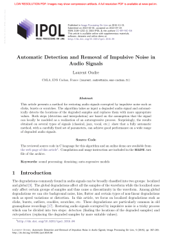 Automatic Detection and Removal of Impulsive Noise in Audio Signals
