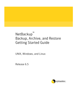 NetBackup Backup, Archive, and Restore Getting Started Guide