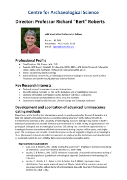 Professor Richard "Bert" Roberts - Centre for Archaeological Science