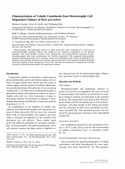 Characterization of Volatile Constituents from Heterotrophic Cell