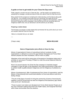 National Close the Gap Day media kit