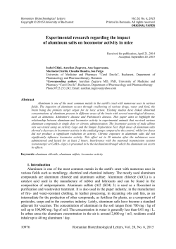Experimental research regarding the impact of aluminum salts on