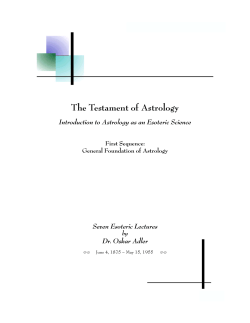 The Testament of Astrology