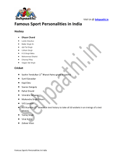 Famous Sport Personalities in India