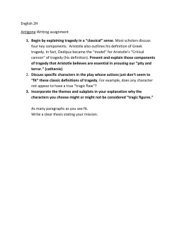 English 2H Antigone Writing assignment 1. Begin