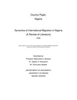 Migration in Nigeria - International Migration Institute