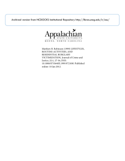 lifestyles, routine activities, and residential burglary victimization