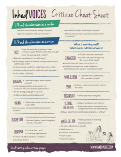 Critique Cheat Sheet