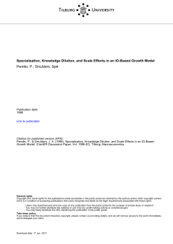 Tilburg University Specialization, Knowledge Dilution, and Scale