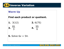 5-6 Inverse Variation