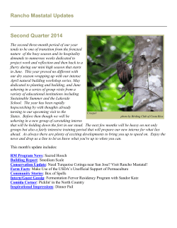 Rancho Mastatal Updates Second Quarter 2014