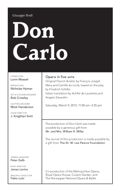 Don Carlo - Metropolitan Opera