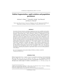 Habitat fragmentation, rapid evolution and population persistence