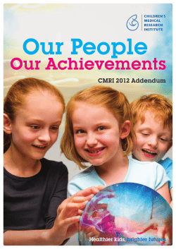 Our Achievements - Children`s Medical Research Institute