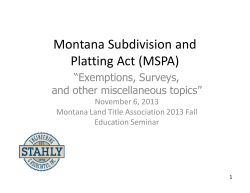 Montana Subdivision and Platting Act (MSPA)