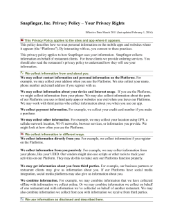 Snapfinger, Inc. Privacy Policy &ndash; Your Privacy Rights