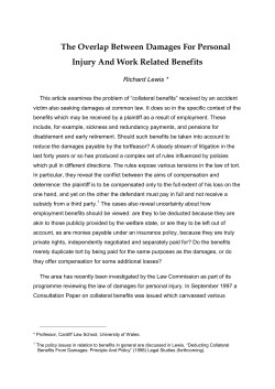 deducting benefits from damages for personal injury