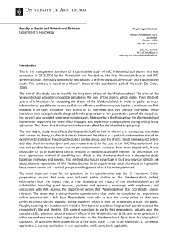 Introduction This is the management summary of a quantitative study