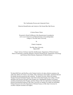 The Confirmation Process and a Senatorial Norm: Historical