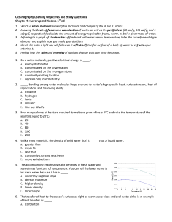 Oceanography Learning Objectives and Study Questions Chapter 4