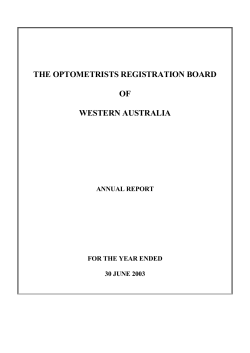 the optometrists registration board of western australia