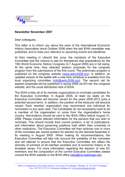 Newsletter 2007 - International Economic History Association