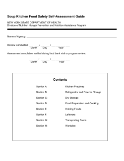 Soup Kitchen Food Safety Self-Assessment Guide
