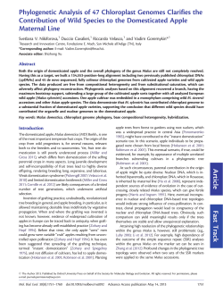 Phylogenetic Analysis of 47 Chloroplast Genomes Clarifies the