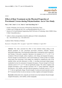 Effect of Heat Treatment on the Physical Properties of Provisional