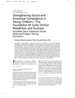 Strengthening Social and Emotional Competence in Young Children
