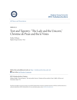 Text and Tapestry: "The Lady and the Unicorn," Christine de Pizan