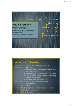 (and writing) into the Disciplines (Powerpoint
