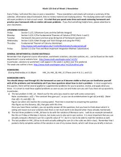 Math 125 End of Week 1 Newsletter