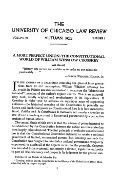 A More Perfect Union: The Constitutional World of William Winslow