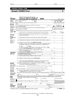 Keeping Track Online (continued) Sample 1040EZ Form 3 2008