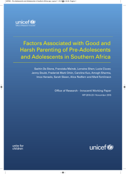 Factors Associated with Good and Harsh Parenting of Pre