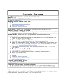 Temperature Conversion Lesson Plan