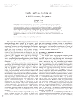 Mental Health and Hooking Up: A Self