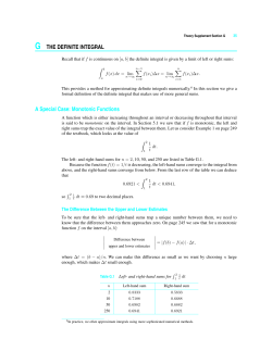 Section G - The Definite Integral