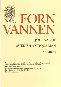 For love, healing and protection : notes on Medieval finger