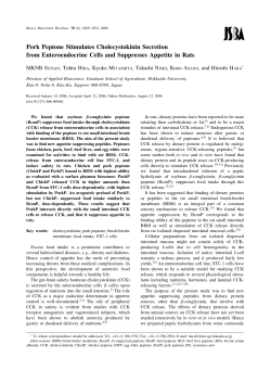Pork Peptone Stimulates Cholecystokinin Secretion from