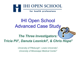 Three Investigators - Institute for Healthcare Improvement