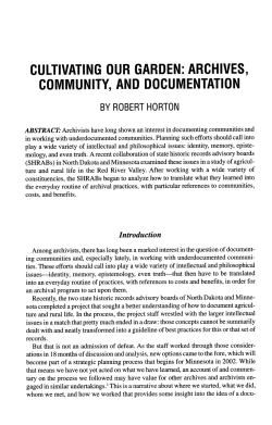 cultivating our garden: archives, community, and documentation