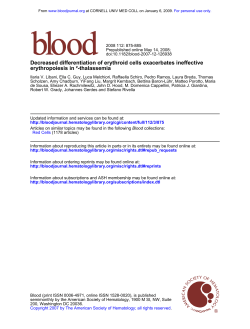 erythropoiesis in &sup2;-thalassemia Decreased differentiation of