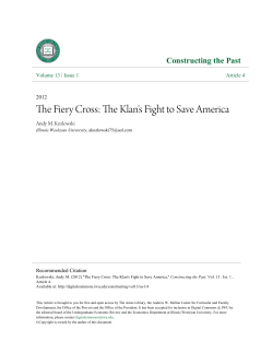 The Fiery Cross: The Klan`s Fight to Save America