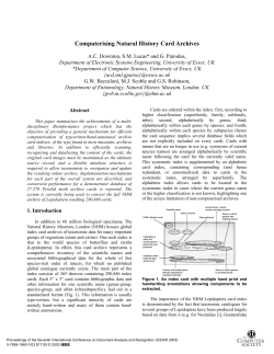Computerising Natural History Card Archives